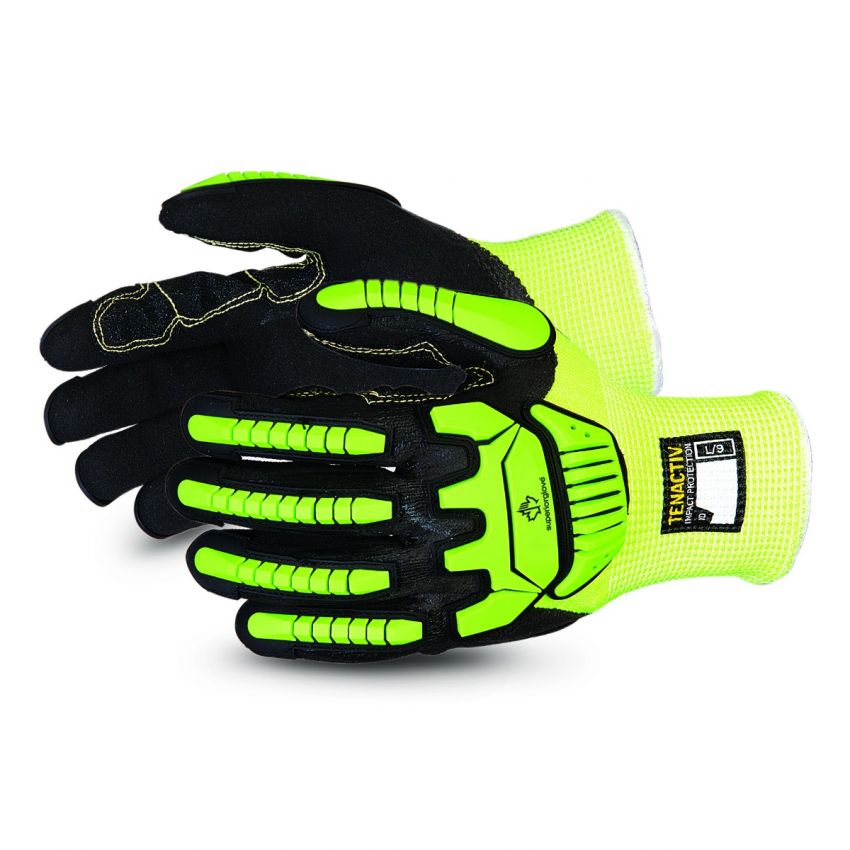 #SHVPNFBVB Superior Glove® TenActiv™ Cut-Resistant Anti-Impact Hi-Viz Gloves with Micropore Nitrile Palm Coating